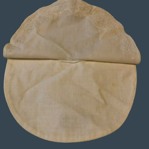 Vtg Baby Bib Cotton Lace Hand Made in Italy for Macy Assoc, Embroidered - Picture 7 of 7